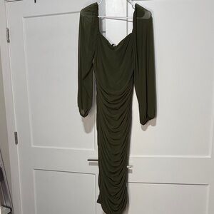 Elegant Olive Long Sleeve Dress
